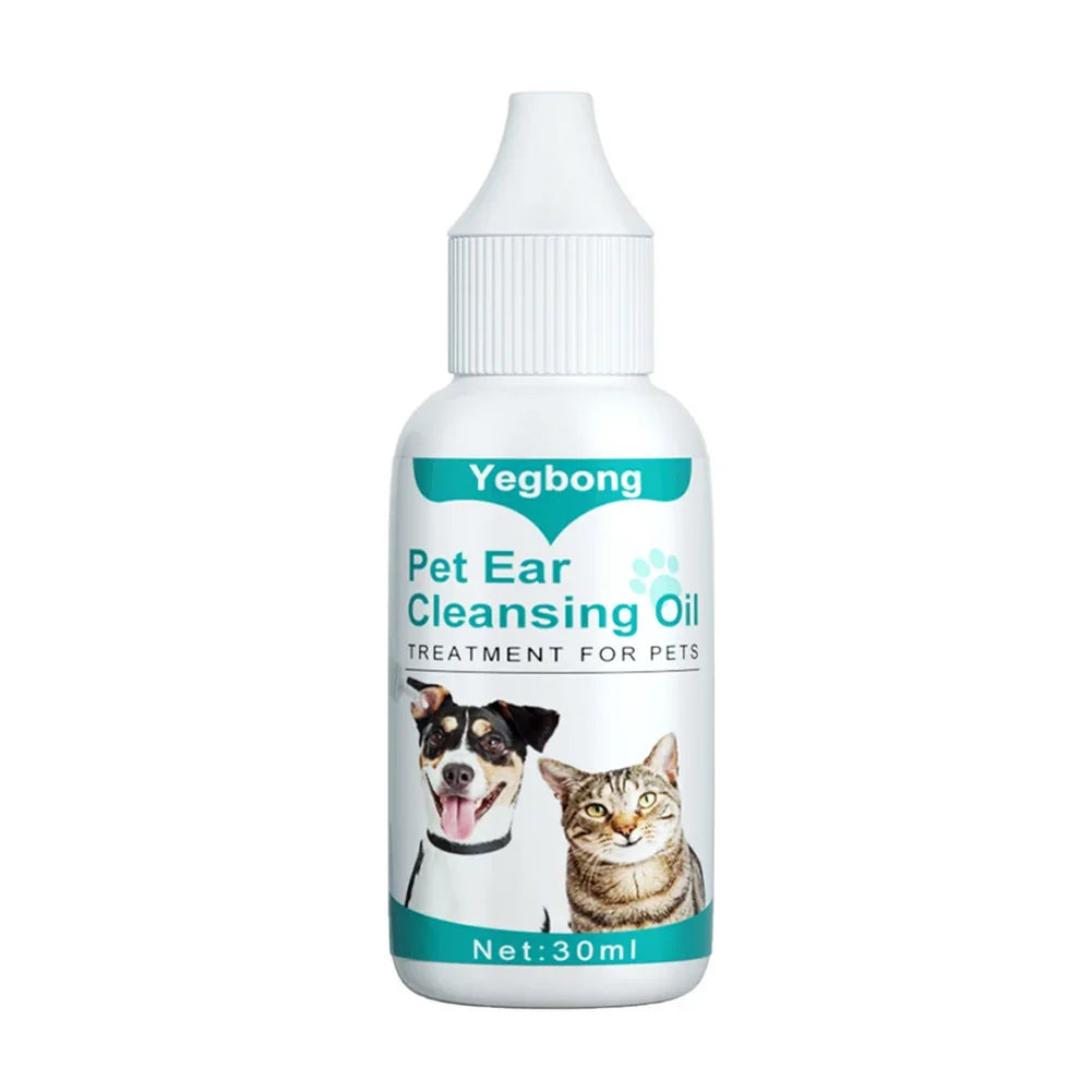 30ml Pet Ear Cleaning Solution – Mite & Odor Removal for Dogs & Cats