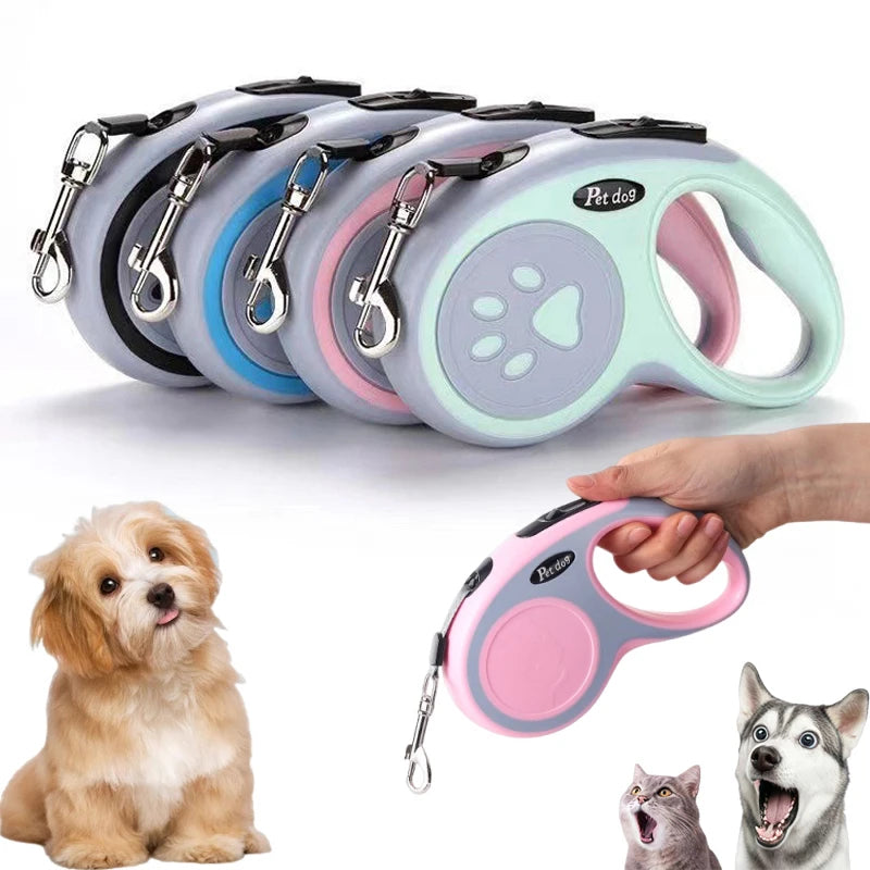 3M/5M Retractable Dog Leash – Durable Nylon Automatic Extending Lead