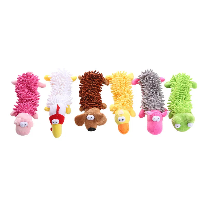 1 Plush Toy with a Dog Gnawing and Making Sounds Pet Dog Toy Sound Plush Toy Mop Fur Shell Frog Hippo Teeth Grinding Supplies