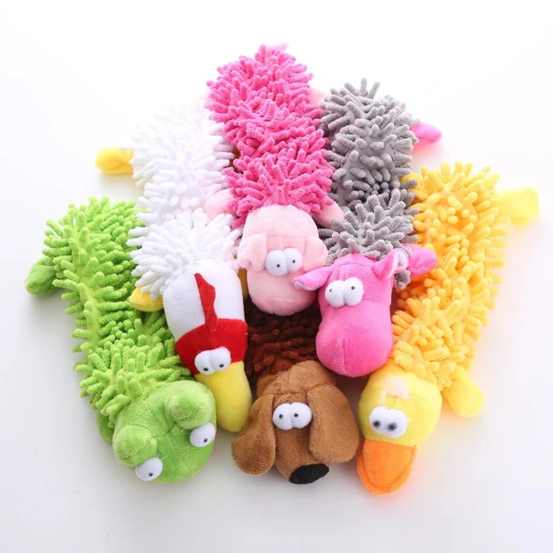 1 Plush Toy with a Dog Gnawing and Making Sounds Pet Dog Toy Sound Plush Toy Mop Fur Shell Frog Hippo Teeth Grinding Supplies