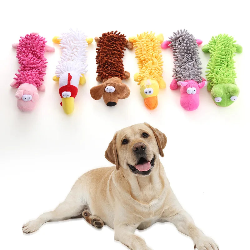 1 Plush Toy with a Dog Gnawing and Making Sounds Pet Dog Toy Sound Plush Toy Mop Fur Shell Frog Hippo Teeth Grinding Supplies