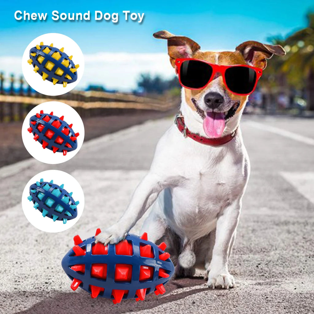 Squeaky Puppy Ball Toy Interactive Rubber Comfortable Dog Creative Pet Ball for Teething Cleaning Playing Chewers Tpr Sound Foot