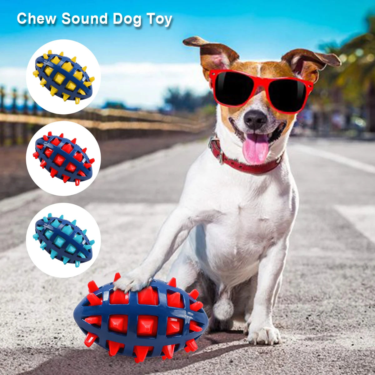 Squeaky Puppy Ball Toy Interactive Rubber Comfortable Dog Creative Pet Ball for Teething Cleaning Playing Chewers Tpr Sound Foot