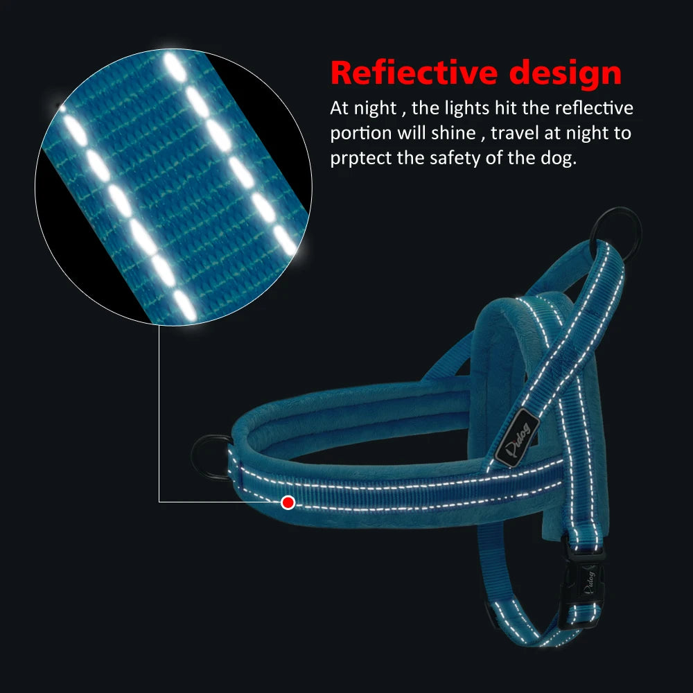Reflective No-Pull Nylon Dog Harness – Padded Vest for Small to Large Dogs