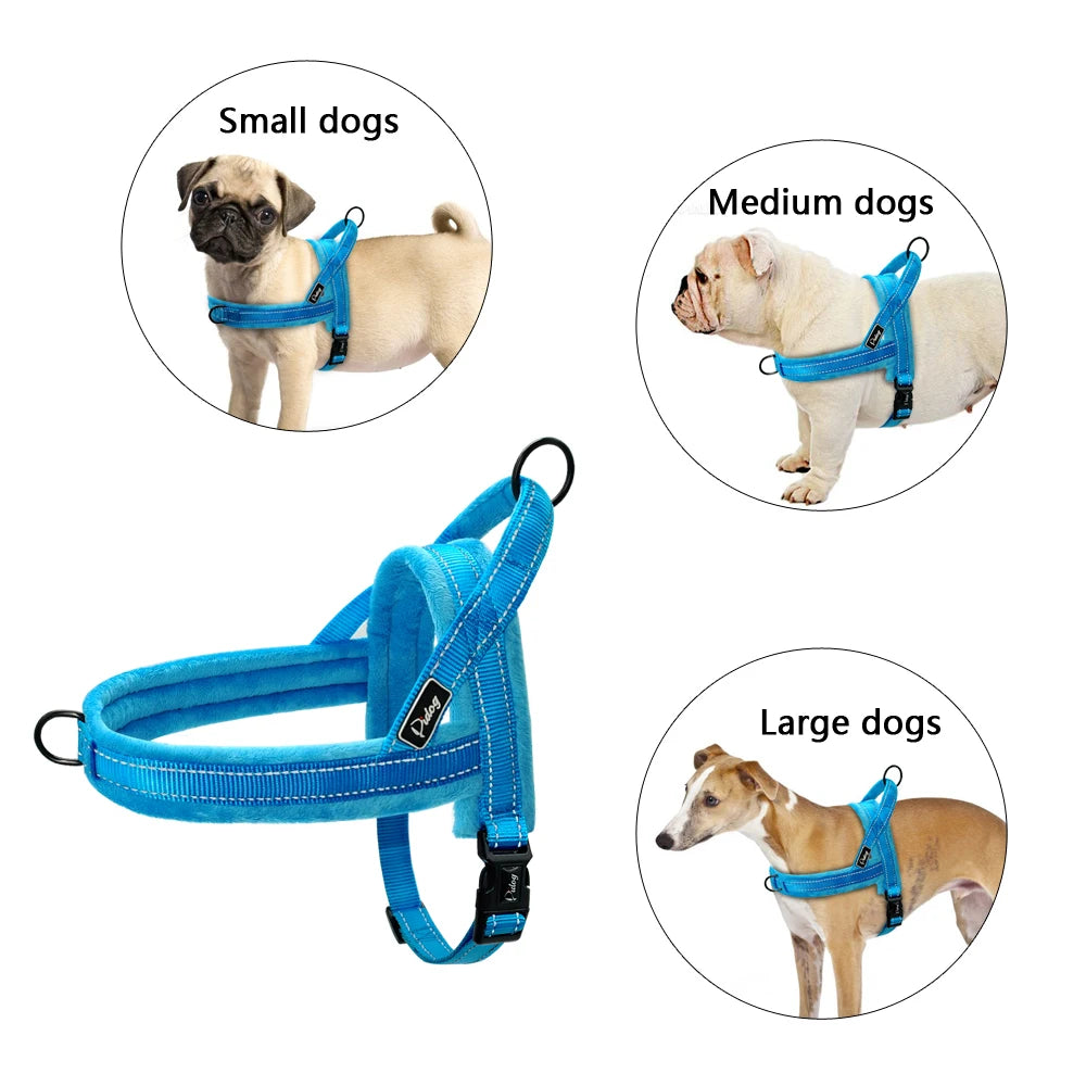 Reflective No-Pull Nylon Dog Harness – Padded Vest for Small to Large Dogs