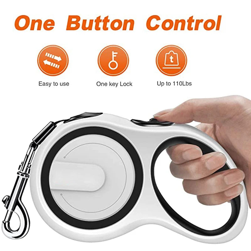 Durable Retractable Dog Leash – 3M/5M/8M Automatic Extendable Lead for Small to Large Dogs