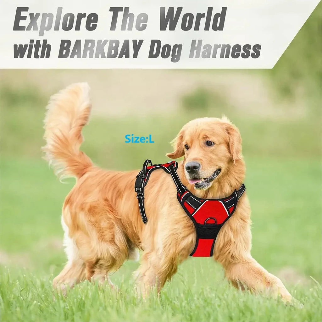 Heavy-Duty No-Pull Dog Harness with Front Clip – Reflective, Easy Control, Ideal for Large Dogs