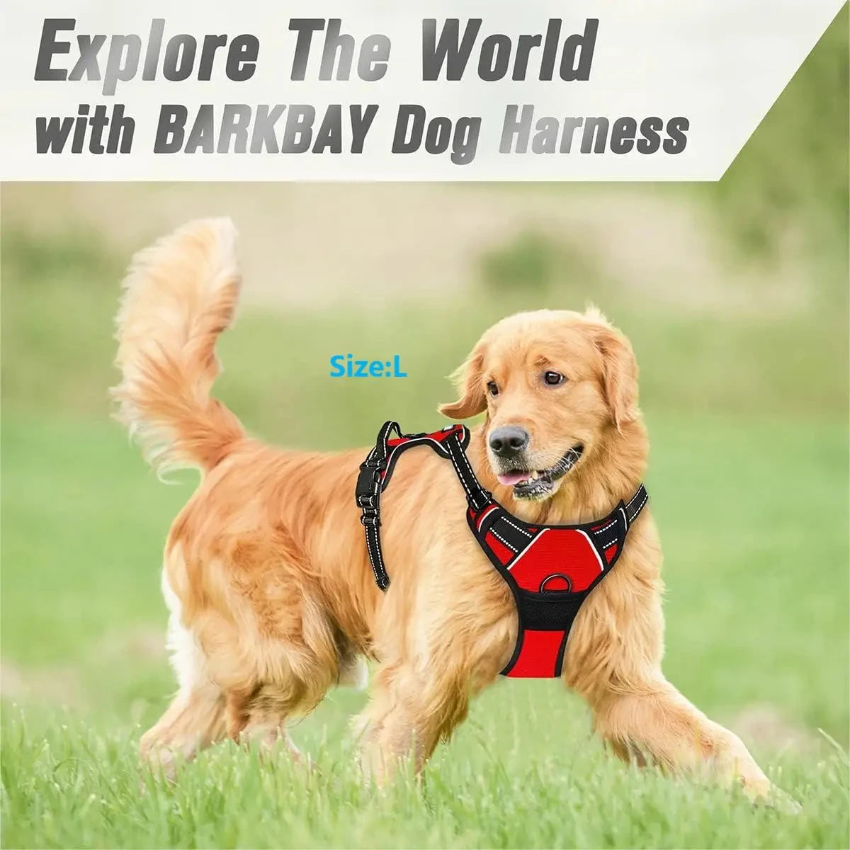Heavy-Duty No-Pull Dog Harness with Front Clip – Reflective, Easy Control, Ideal for Large Dogs