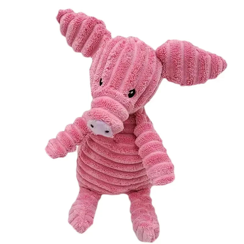 Plush Animal Dog Toy – Squeaky Bite-Resistant Corduroy Toy for Puppies & Dogs