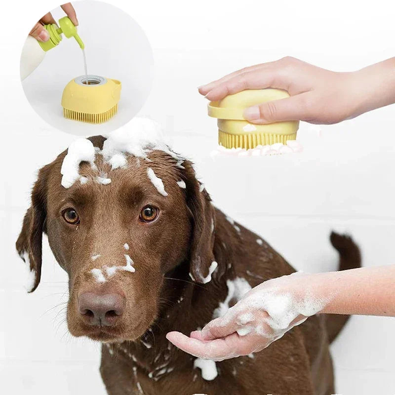 Soft Silicone Pet Bath & Massage Brush – Gentle Grooming for Dogs & Cats