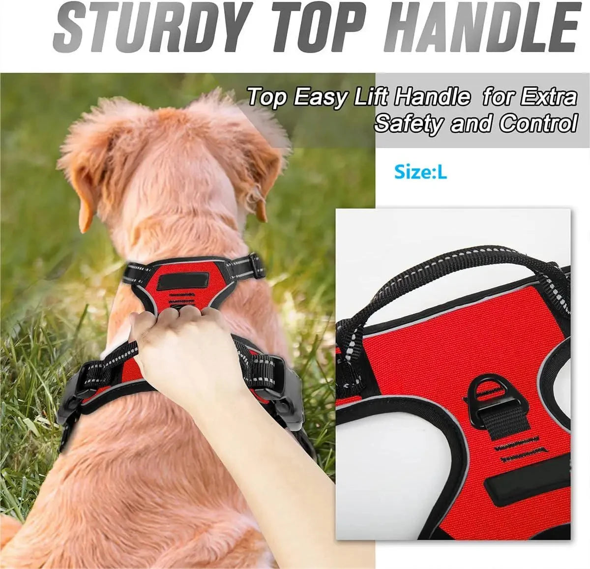 Heavy-Duty No-Pull Dog Harness with Front Clip – Reflective, Easy Control, Ideal for Large Dogs