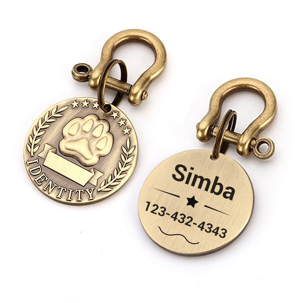 Custom Engraved Pet ID Tag – Personalized Nameplate for Dogs & Cats