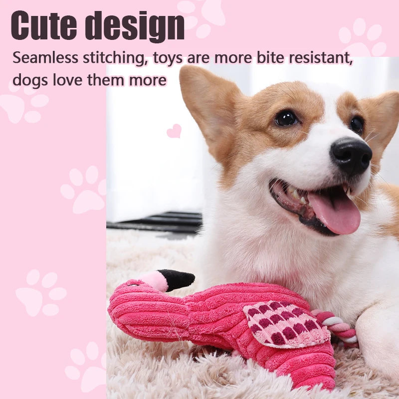 1PC Animal Shape Squeaky Toys Plush Dog Toy Cute Bite Resistant Corduroy Dog Toys for Small Large Dogs Puppy Pet Dog Accessories