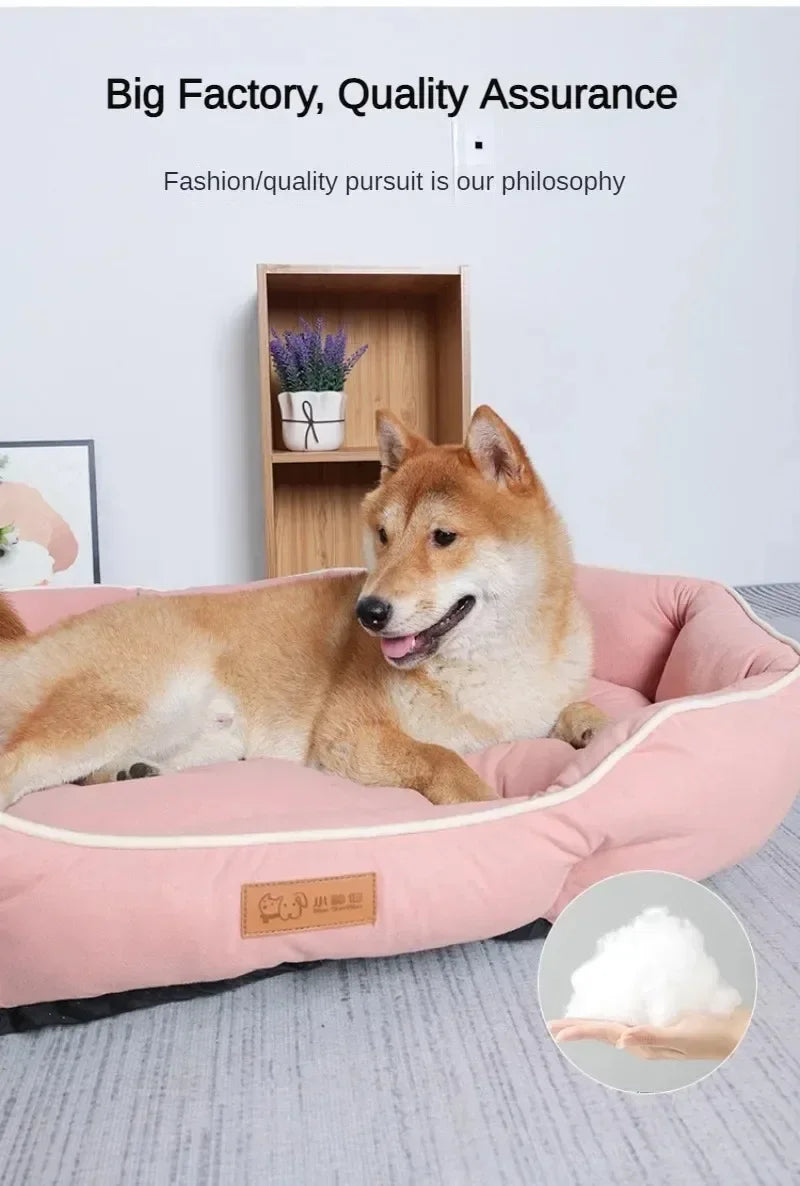 Deluxe Plush Dog Bed – Large Washable Bed for Home Comfort & Support