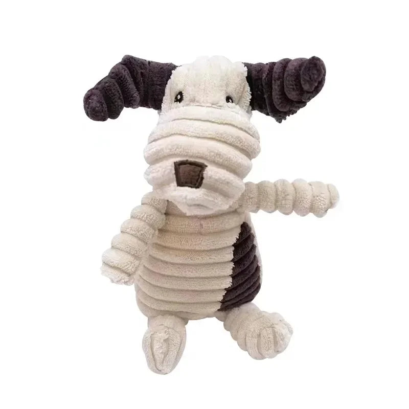 Plush Animal Dog Toy – Squeaky Bite-Resistant Corduroy Toy for Puppies & Dogs