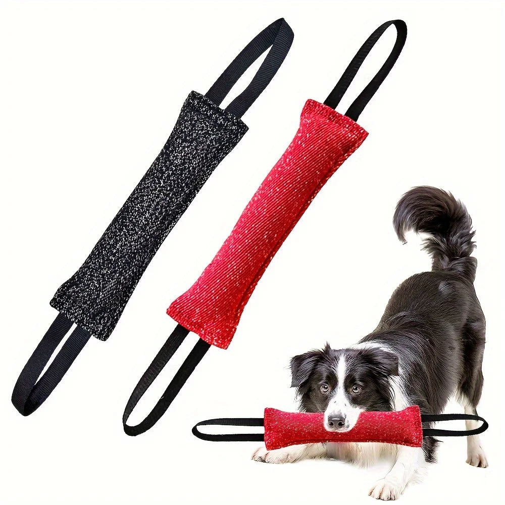 Double-Handle Dog Training Bite Stick – Durable Jute Toy for Interactive Play & Teeth Grinding