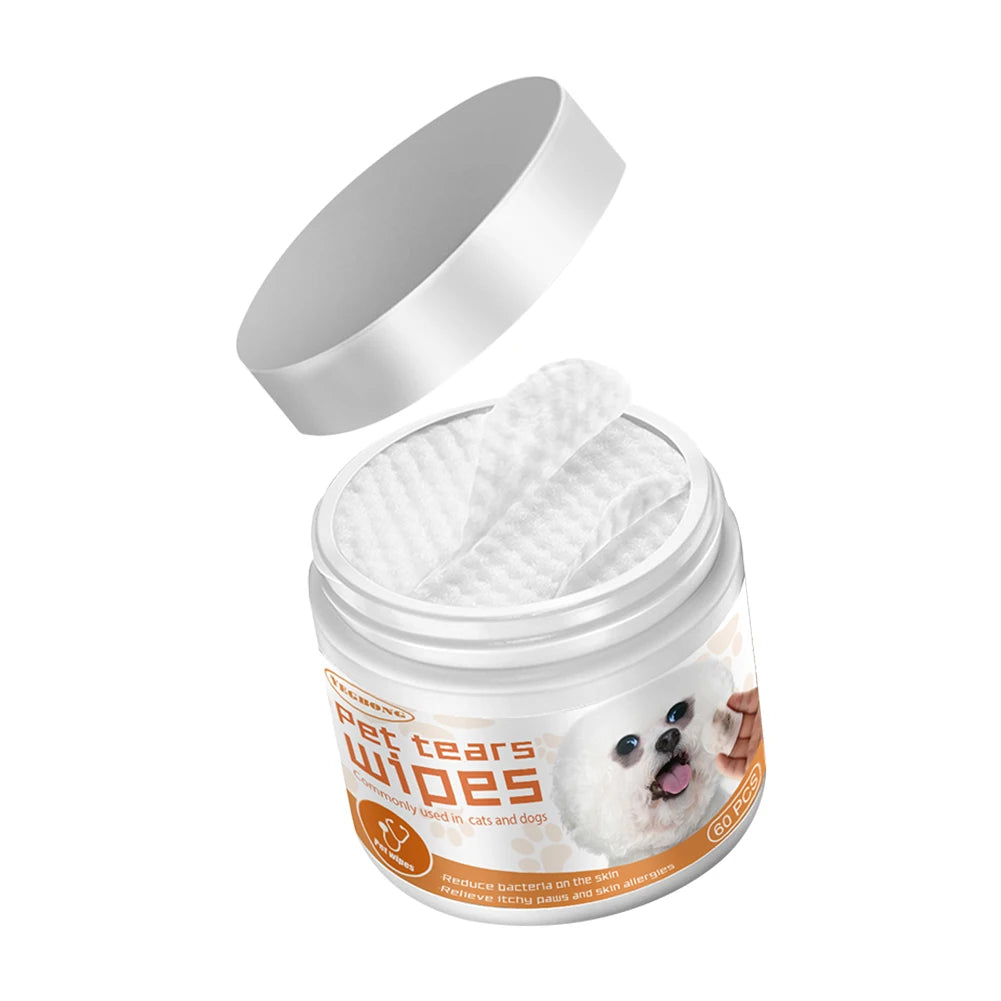 60pcs Pet Eye & Ear Cleaning Wipes – Disposable Grooming Wipes