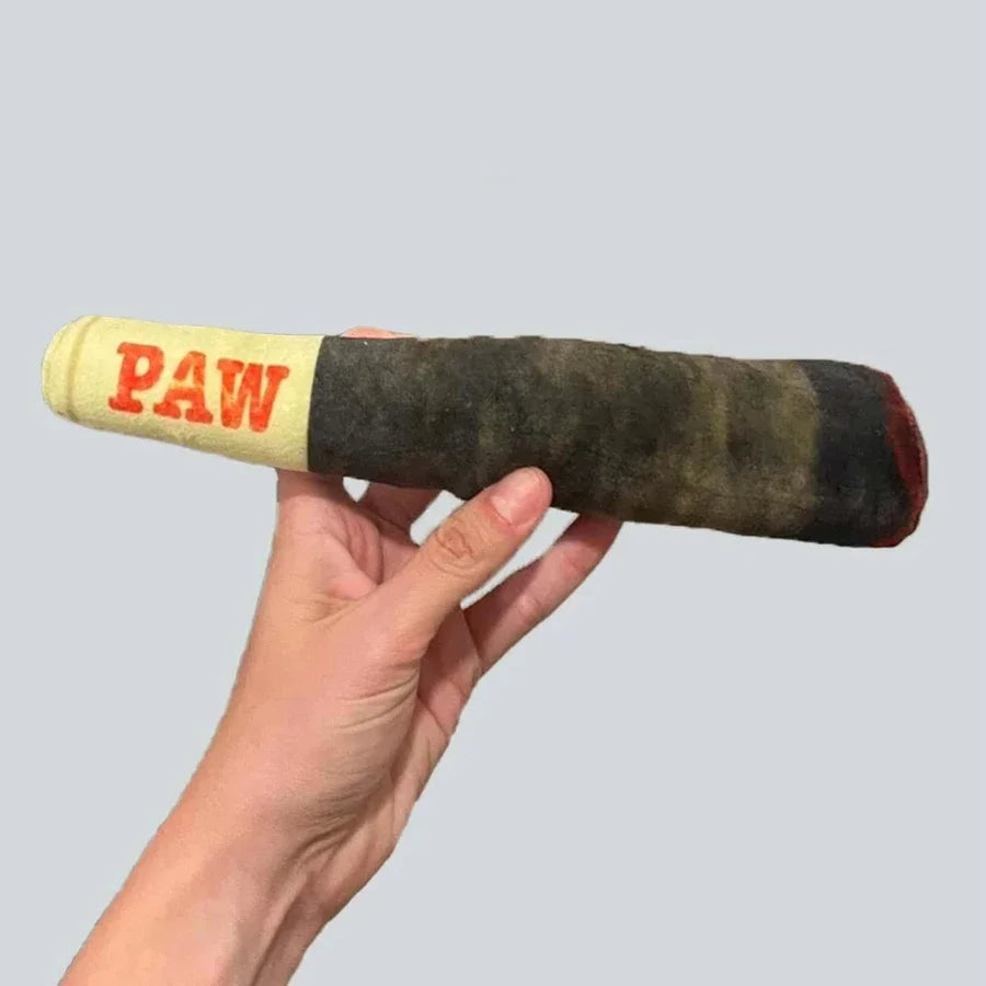Cigar Plush Squeaky Dog Toy – Funny Chew Toy for Small & Medium Dogs