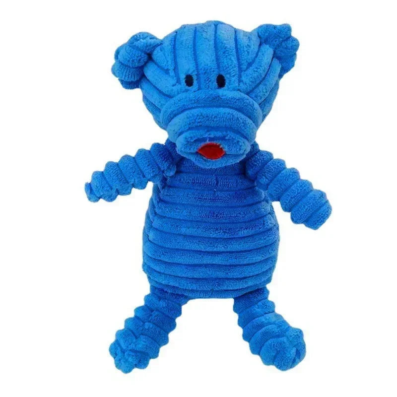 Plush Animal Dog Toy – Squeaky Bite-Resistant Corduroy Toy for Puppies & Dogs