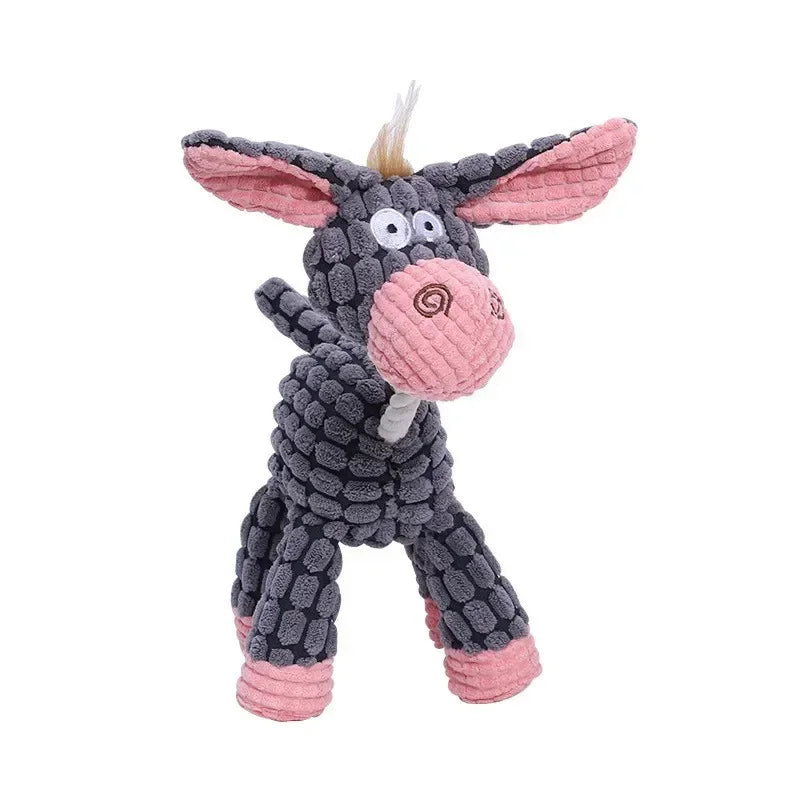 Plush Animal Dog Toy – Squeaky Bite-Resistant Corduroy Toy for Puppies & Dogs