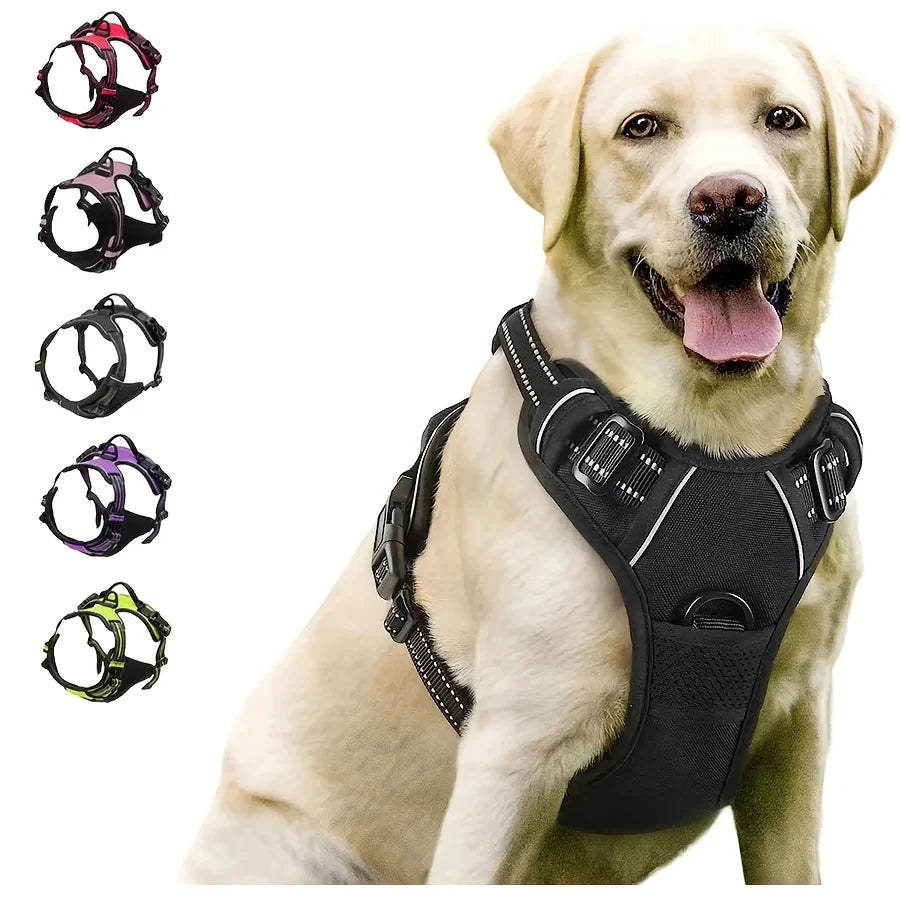 Heavy-Duty No-Pull Dog Harness with Front Clip – Reflective, Easy Control, Ideal for Large Dogs