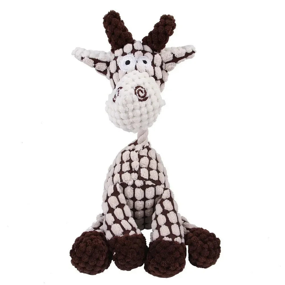 Plush Animal Dog Toy – Squeaky Bite-Resistant Corduroy Toy for Puppies & Dogs