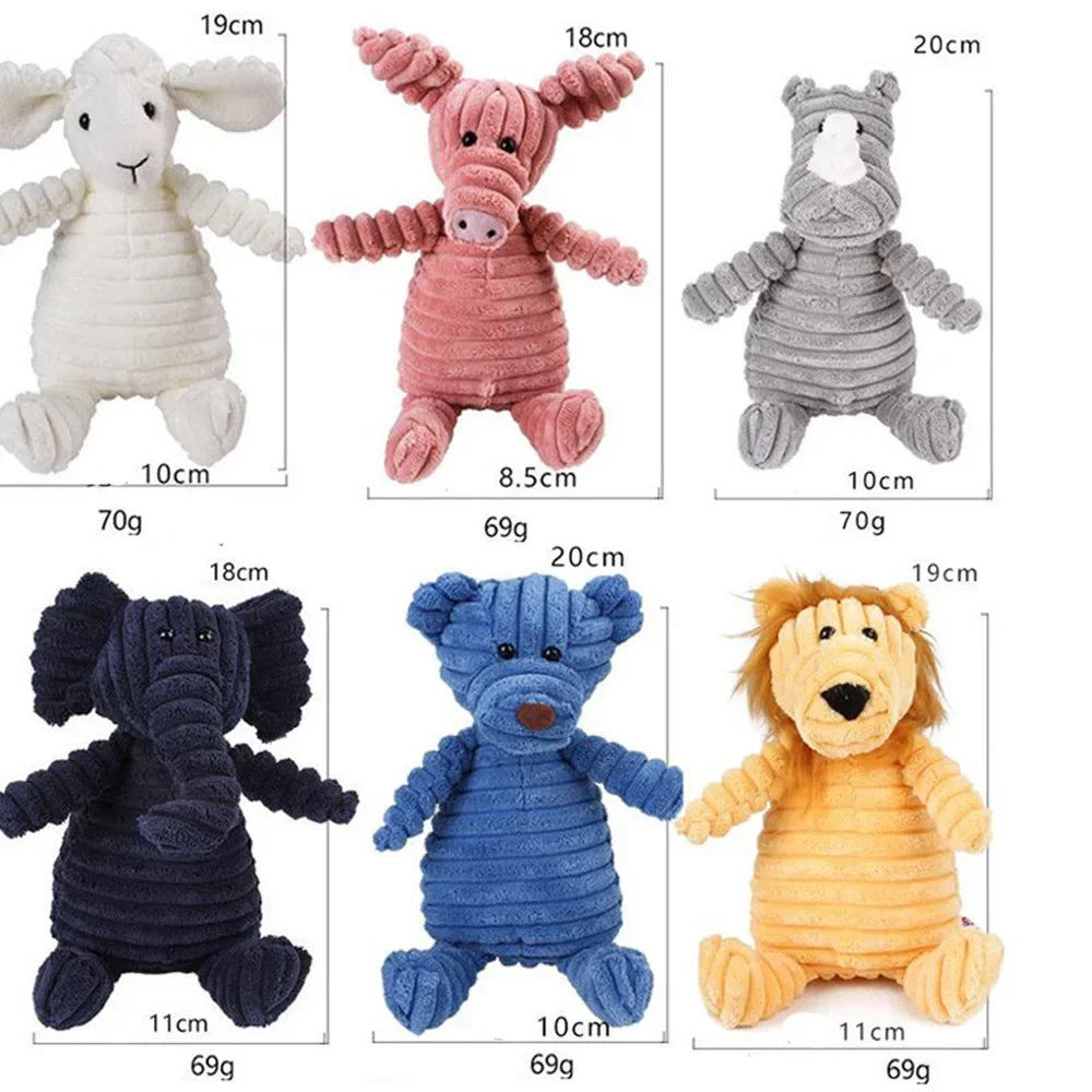 Plush Animal Dog Toy – Squeaky Bite-Resistant Corduroy Toy for Puppies & Dogs