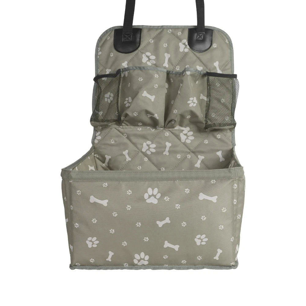 Folding Dog Car Seat with Storage Pockets – Hammock Basket for Small & Medium Dogs