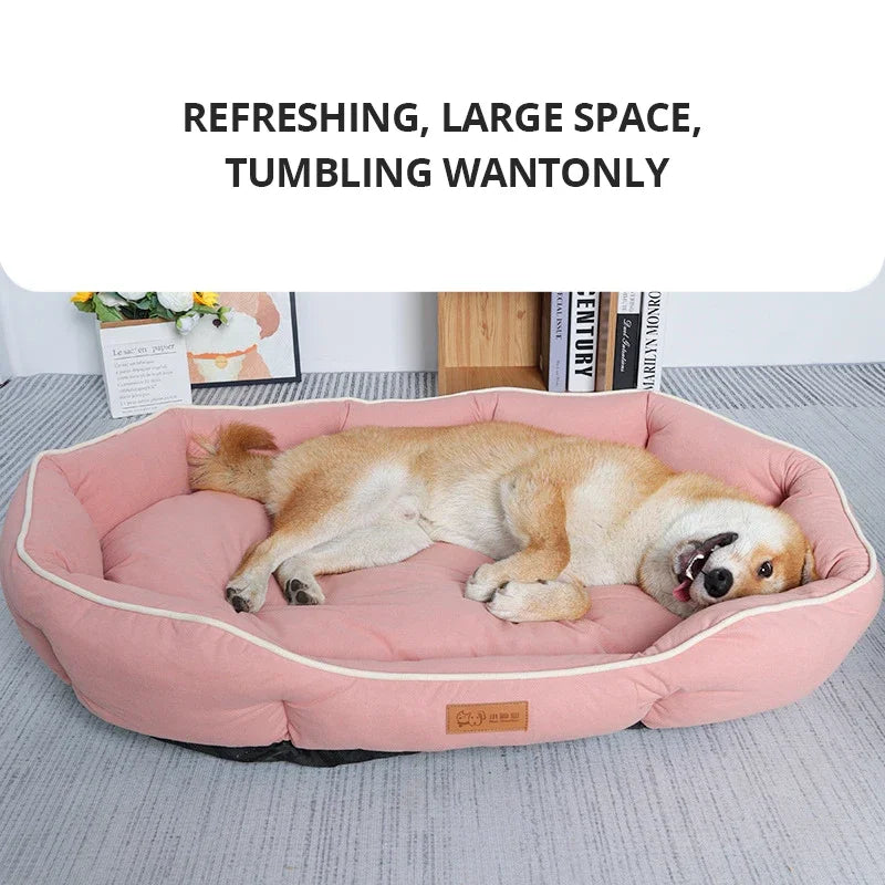 Deluxe Plush Dog Bed – Large Washable Bed for Home Comfort & Support