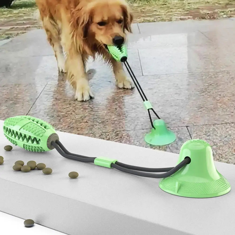 Interactive Suction Cup Dog Toy – Chew, Tug & Treat Puzzle for Aggressive Chewers