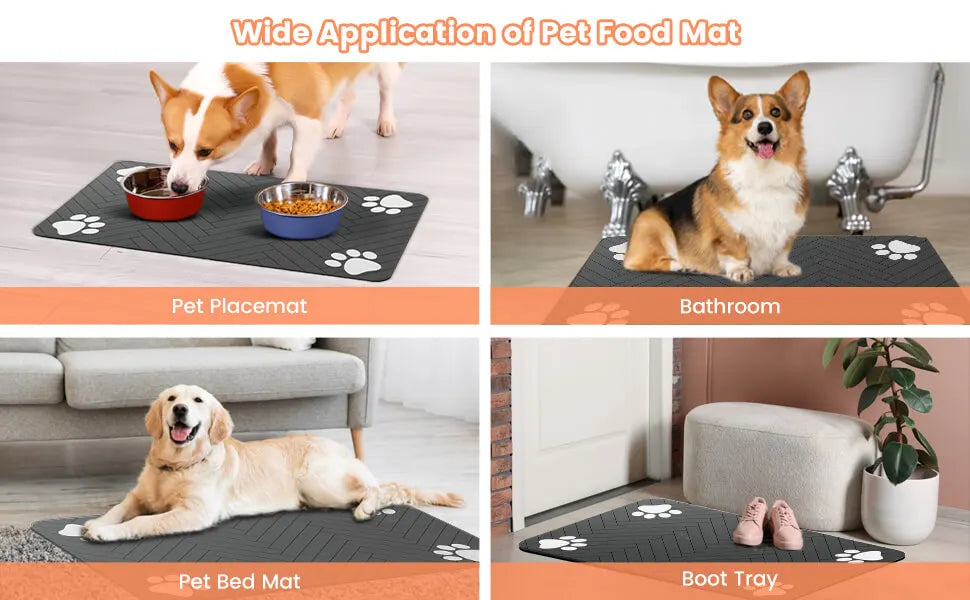 Waterproof Pet Feeding Mat – Non-Slip, Quick-Dry Placemat for Dogs & Cats