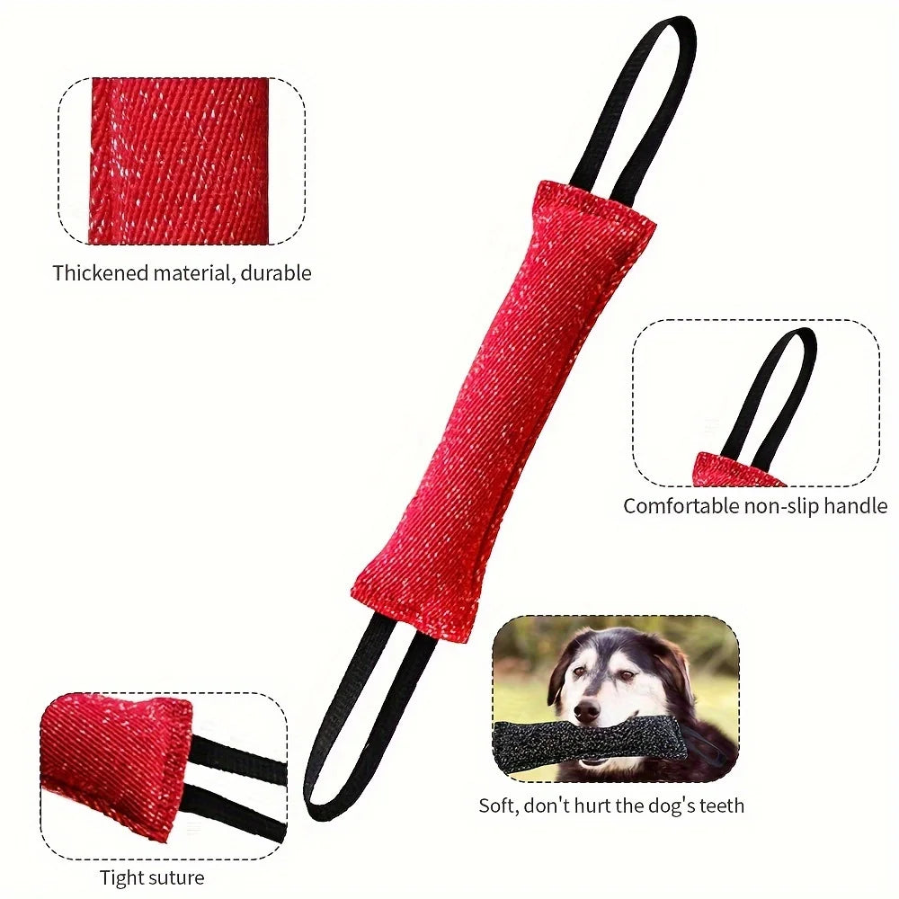 Double-Handle Dog Training Bite Stick – Durable Jute Toy for Interactive Play & Teeth Grinding