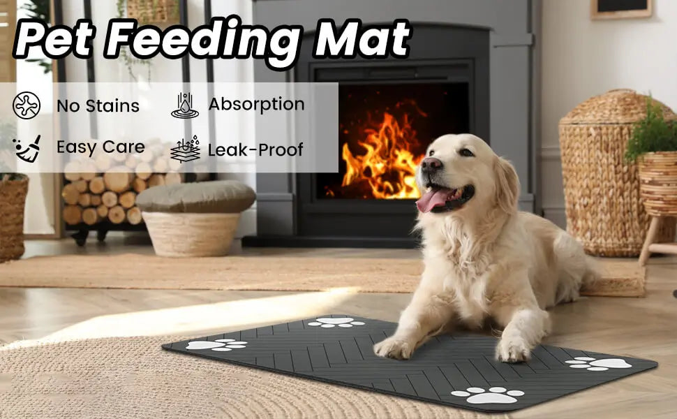 Waterproof Pet Feeding Mat – Non-Slip, Quick-Dry Placemat for Dogs & Cats