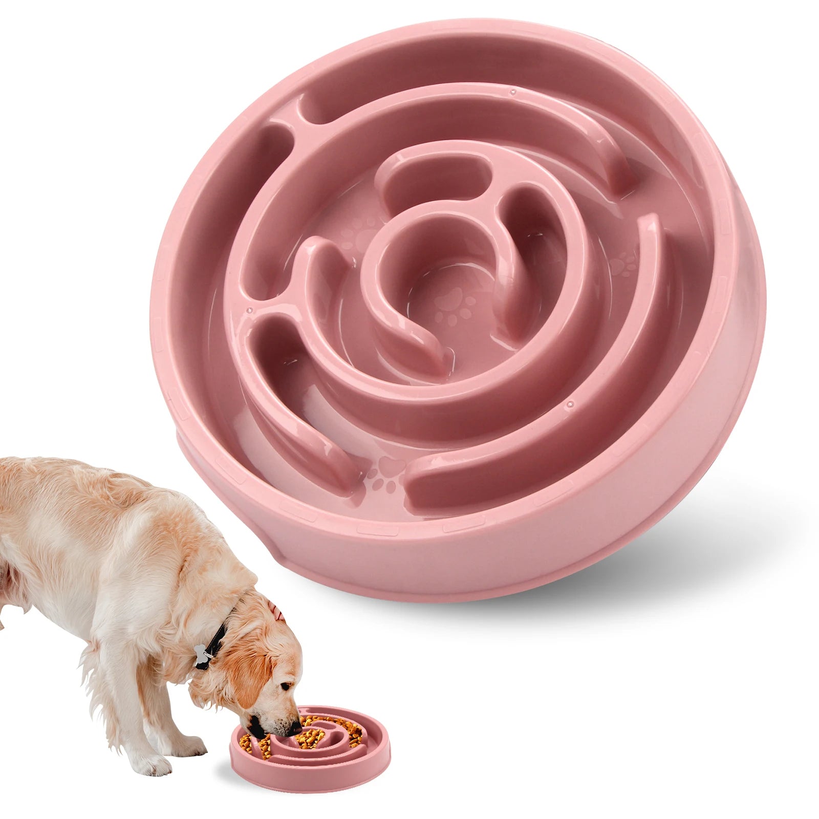 Non-Slip Slow Feeder Dog Bowl – Anti-Gulping Food Dish for All Breeds