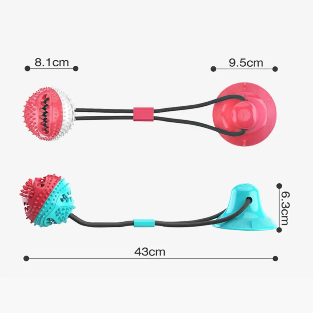 Interactive Suction Cup Dog Toy – Chew, Tug & Treat Puzzle for Aggressive Chewers