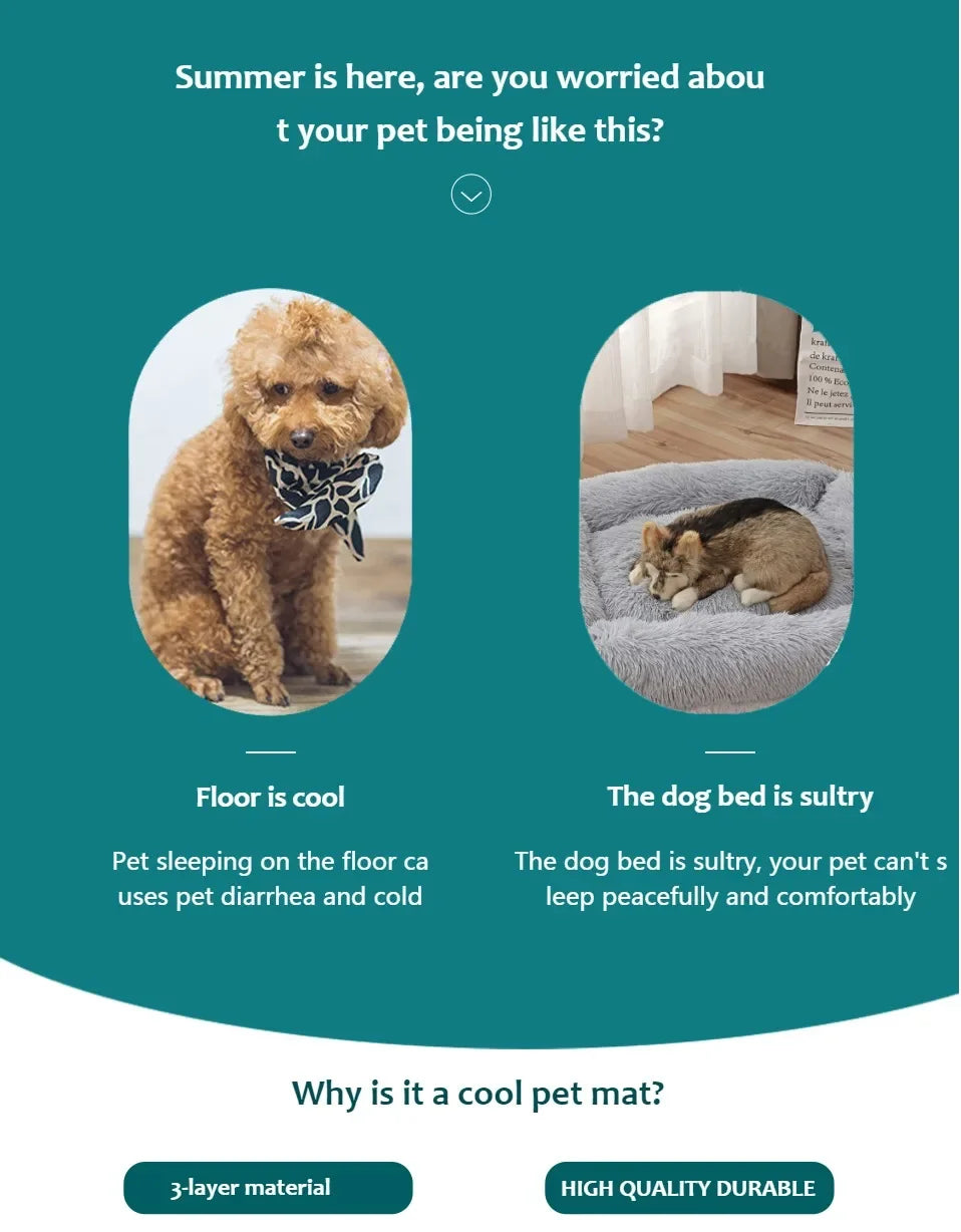 Cooling Summer Dog Mat – Breathable, Washable Pet Pad for Home & Travel