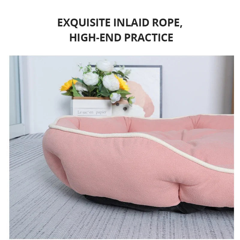 Deluxe Plush Dog Bed – Large Washable Bed for Home Comfort & Support