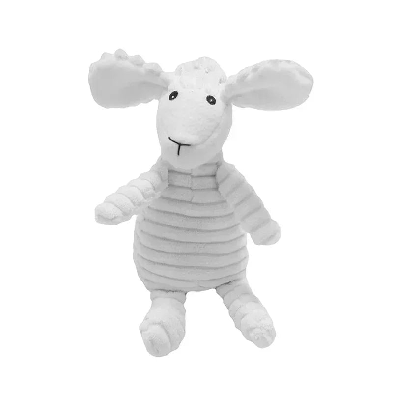 Plush Animal Dog Toy – Squeaky Bite-Resistant Corduroy Toy for Puppies & Dogs