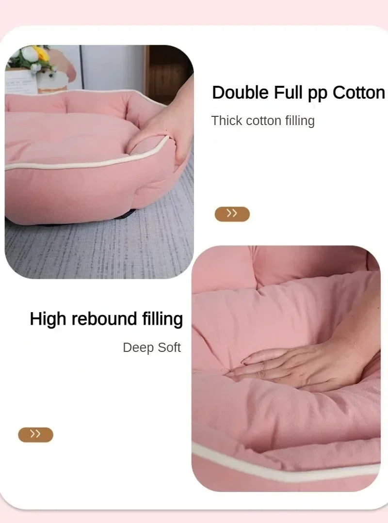 Deluxe Plush Dog Bed – Large Washable Bed for Home Comfort & Support