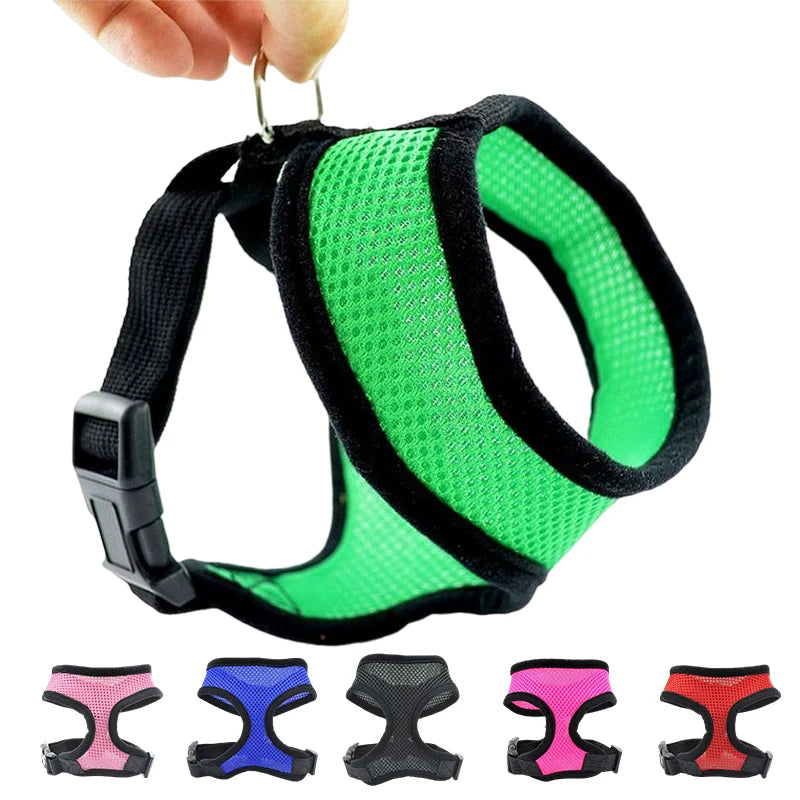 Breathable Mesh No-Pull Dog Harness – Adjustable Safety Vest for Small Dogs