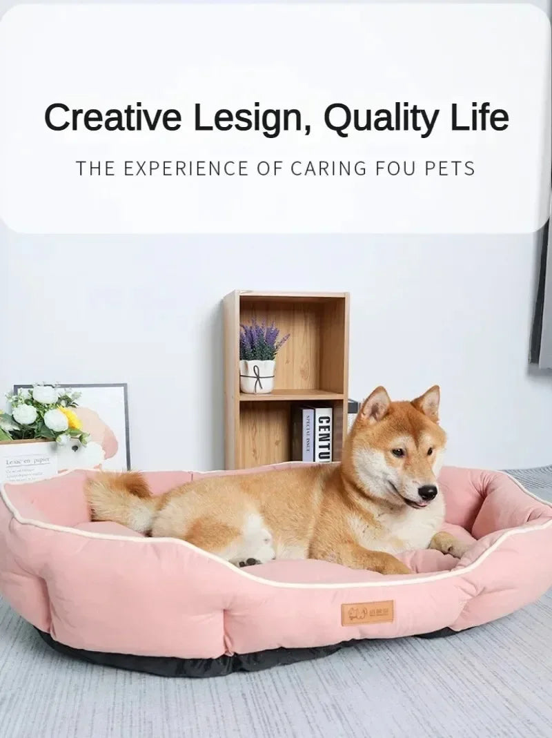 Deluxe Plush Dog Bed – Large Washable Bed for Home Comfort & Support