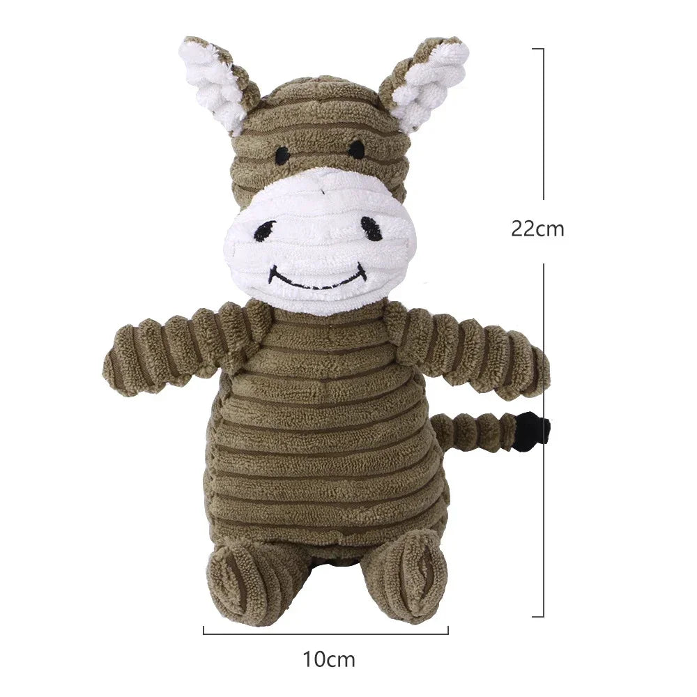 Plush Animal Dog Toy – Squeaky Bite-Resistant Corduroy Toy for Puppies & Dogs