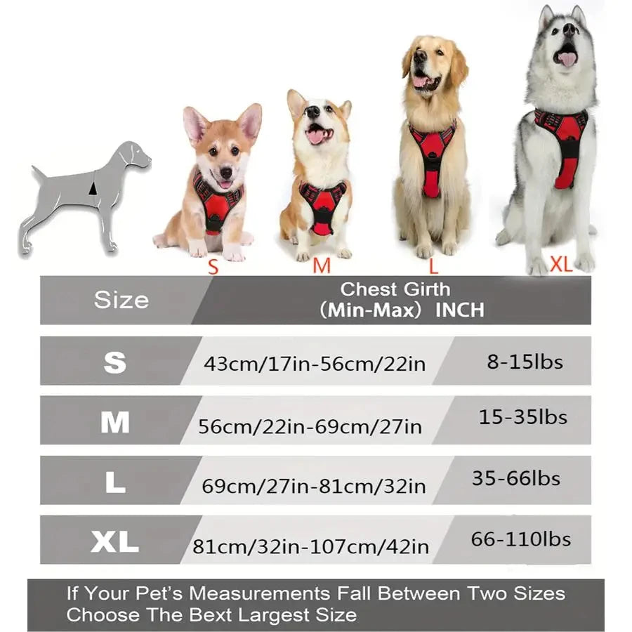 Heavy-Duty No-Pull Dog Harness with Front Clip – Reflective, Easy Control, Ideal for Large Dogs
