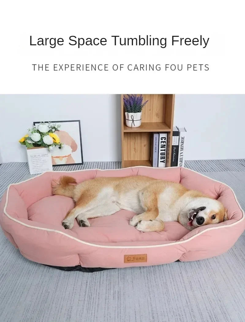 Deluxe Plush Dog Bed – Large Washable Bed for Home Comfort & Support