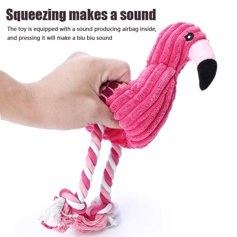 Squeaky Animal Plush Dog Toy – Bite Resistant Corduroy for All Dogs