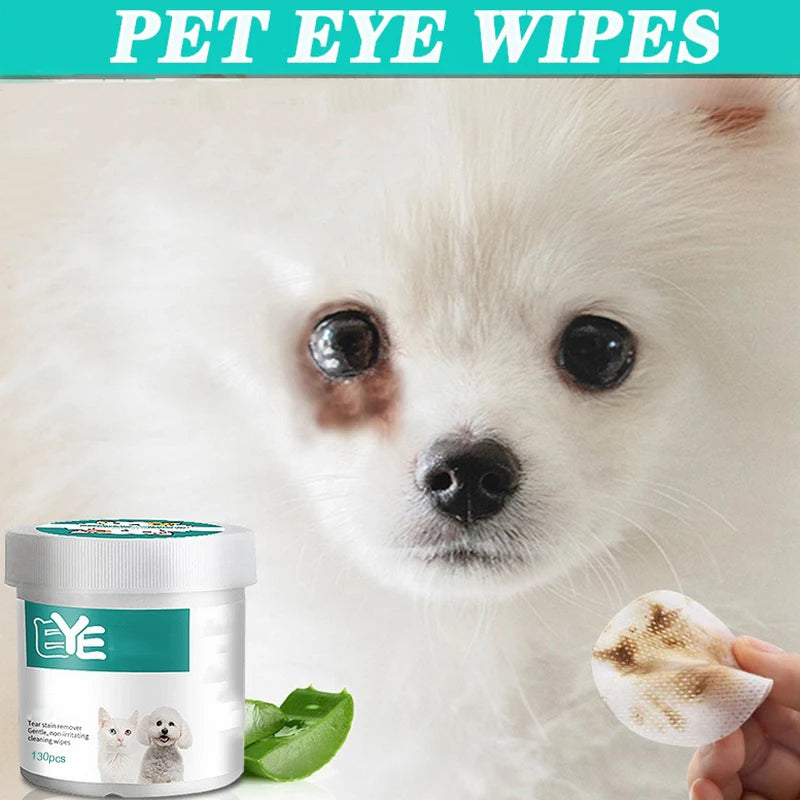 Pet Eye Wipes – Tear Stain Remover for Cats & Dogs (130pcs)