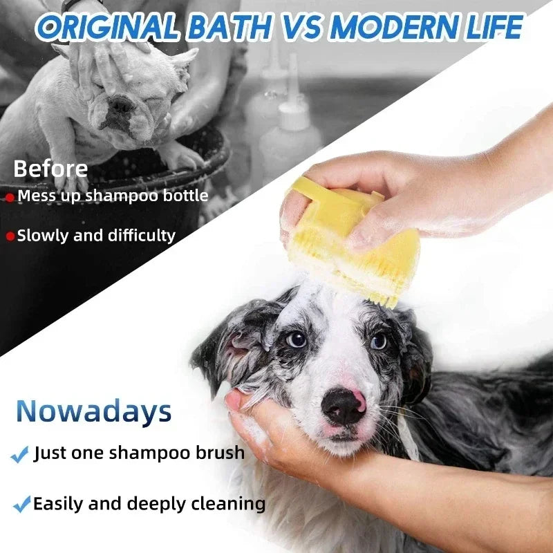 Soft Silicone Pet Bath & Massage Brush – Gentle Grooming for Dogs & Cats