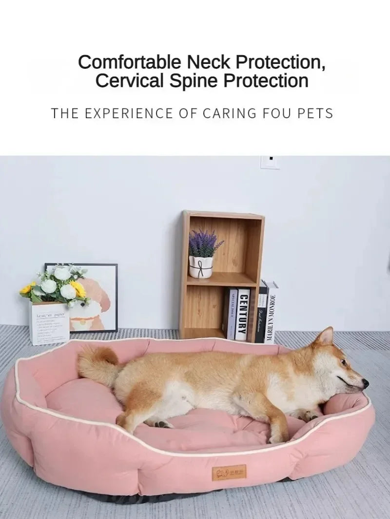 Deluxe Plush Dog Bed – Large Washable Bed for Home Comfort & Support