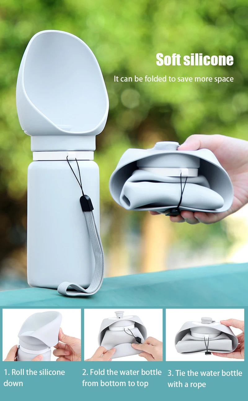 Portable Folding Pet Water Bottle – Silicone Travel Cup for Dogs On the Go