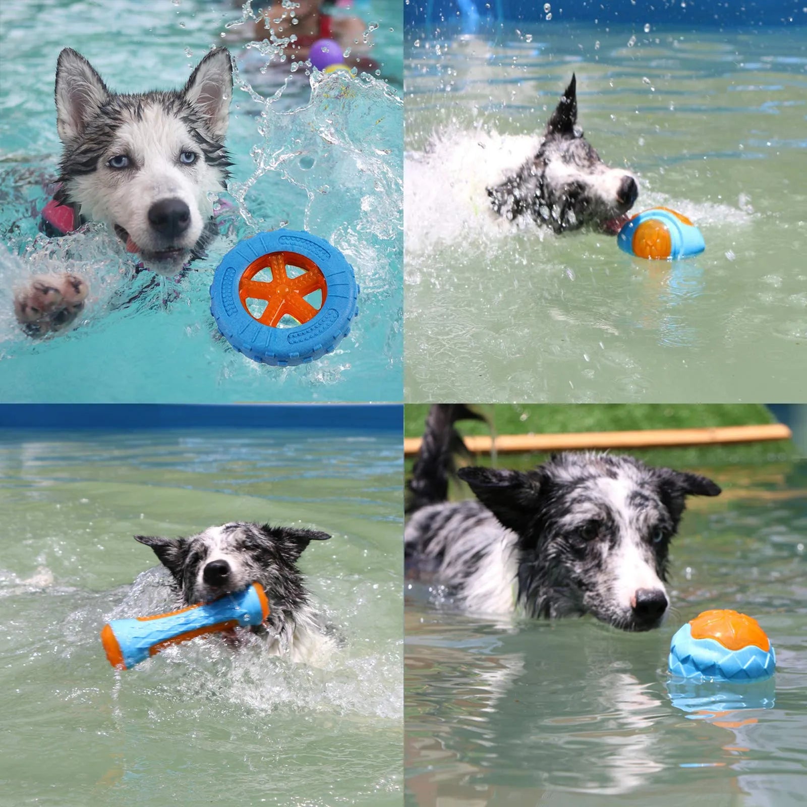 Multifunctional Rubber Dog Toy Set – Interactive Squeaky Wheel, Ball & Chew Toys for Large Breeds